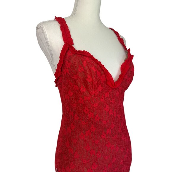 Bardot Alegra Stretch Lace Midi Dress in Fire Red 8 New Womens - Picture 7 of 15